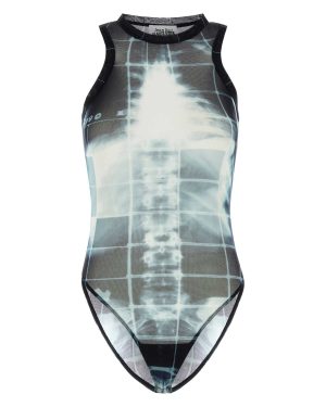 Jean Paul Gaultier Printed Mesh Bodysuit