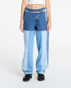 Jeans adidas x KSENIASCHNAIDER Patchwork Straight Leg Jeans Indigo Denim / Medium Blue Denim / Light Denim 24