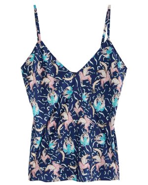 Jessica Russell Flint Pegasus Stretch-silk Camisole - Blue - S (UK8-10 / S)