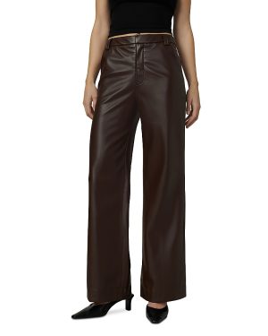 Joe's Jeans The Mia High Rise Faux Leather Wide Leg Pants