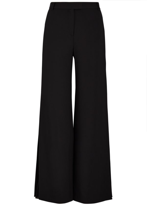 Jonathan Simkhai Lilo Pleated Flared Trousers - Black - 8 (UK12 / M)