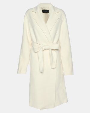 Joseph Off White Wool & Cashmere Cenda Double Face Coat M