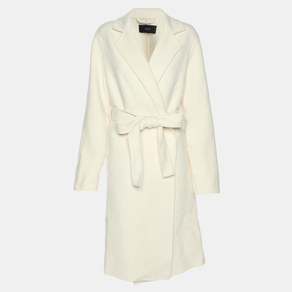 Joseph Off White Wool & Cashmere Cenda Double Face Coat M