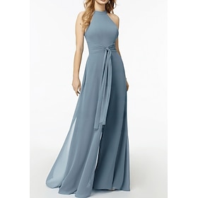 Jumpsuits Wedding Guest Dresses Elegant Dress Wedding Guest Engagement Floor Length Sleeveless Halter Neck Chiffon with Pocket Strappy 2025