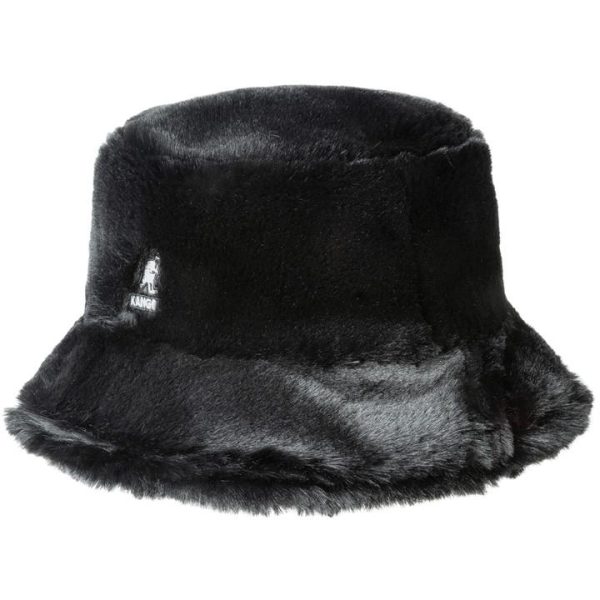 KANGOL Faux Fur Bucket Hat - Black