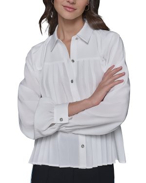Karl Lagerfeld Paris Pleated Blouse