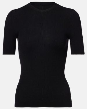Khaite Celina ribbed-knit wool-blend top