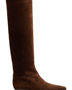 Khaite - Marfa Classic Suede Boots - Brown - IT 40 - Moda Operandi