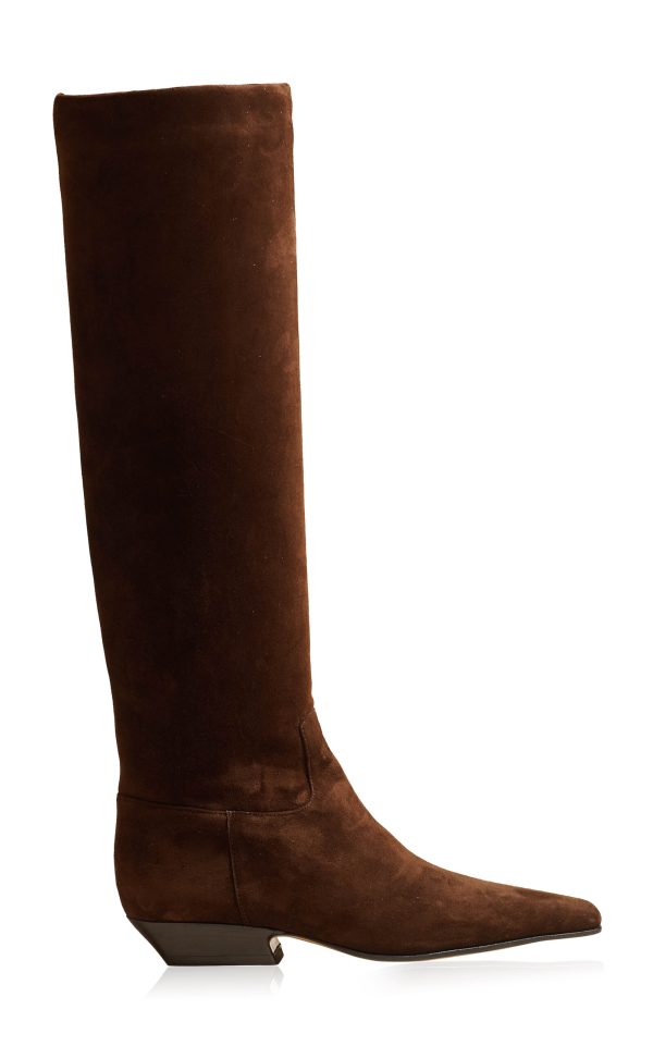 Khaite - Marfa Classic Suede Boots - Brown - IT 40 - Moda Operandi
