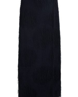 Khaite - Quinn Fringed Maxi Skirt - Navy - US 8 - Moda Operandi
