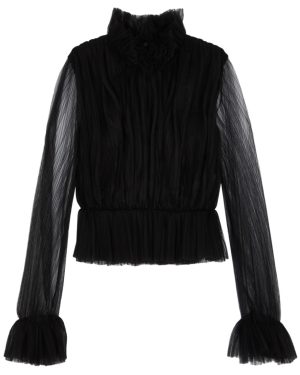 Khaite Ula Tulle Peplum top - Black - 6
