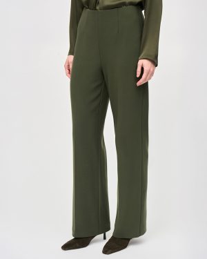 Khaki Tailored Wide Leg Trousers