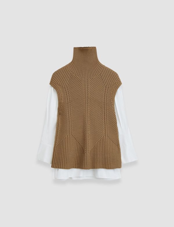Knit Vest Shirt Set - L