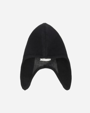 Knitted Logo Helmet Hat Black