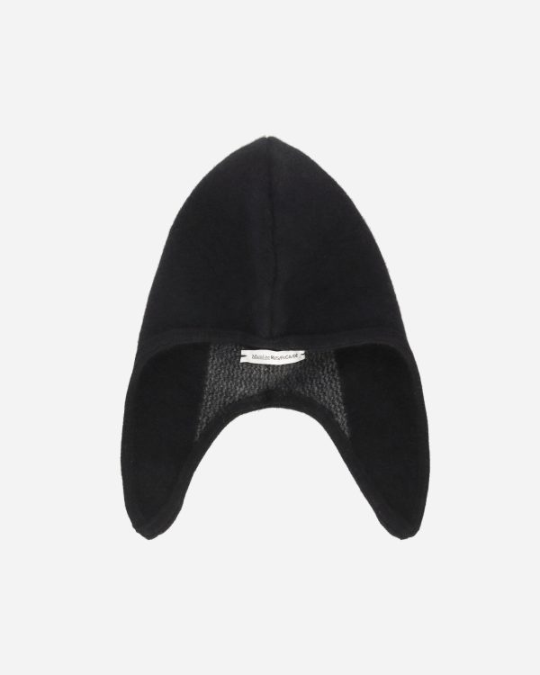Knitted Logo Helmet Hat Black
