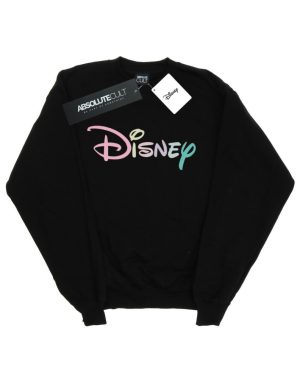 (L, Black) Disney Womens/Ladies Pastel Logo Sweatshirt