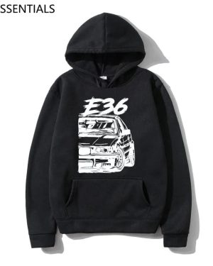 (L, as the picture) Classic E30 E46 E92 F80 M3 E36 Hoodies Fashion Graphic Initial D Hoodie Unisex Hip Hop Pullover Sweatshirt Car Graphic Hoody