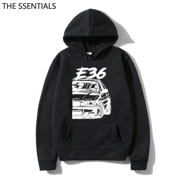 (L, as the picture) Classic E30 E46 E92 F80 M3 E36 Hoodies Fashion Graphic Initial D Hoodie Unisex Hip Hop Pullover Sweatshirt Car Graphic Hoody