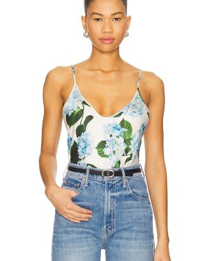 L'AGENCE Lexi Camisole Top in Baby Blue,Green. Size XL.
