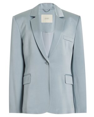 LAPOINTE - Broad-Shoulder Satin Blazer - Blue - US 4 - Moda Operandi