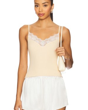 L'Academie by Marianna Eugene Tank Top in Tan. Size M, S, XL, XS, XXS.