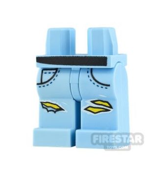 LEGO Minifigure Legs Ripped Denim Jeans BRIGHT LIGHT BLUE
