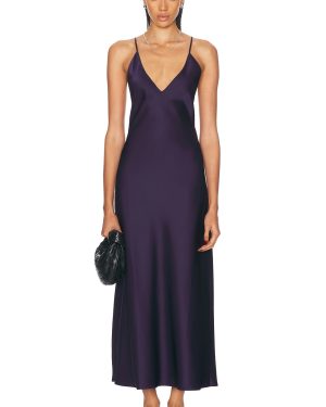 LESET Barb Backless Dress in Deep Purple - Purple. Size XS (also in ).