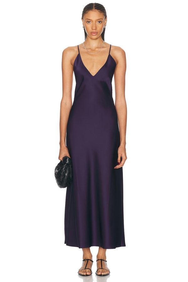 LESET Barb Backless Dress in Deep Purple - Purple. Size XS (also in ).