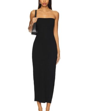 LESET Rio Bandeau Dress in Black. Size S, XL.