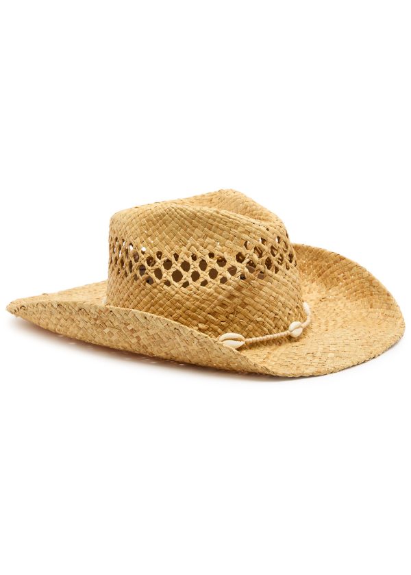 Lack OF Color Seashells Embellished Straw Cowboy hat - Natural - 55 (55cm / S)