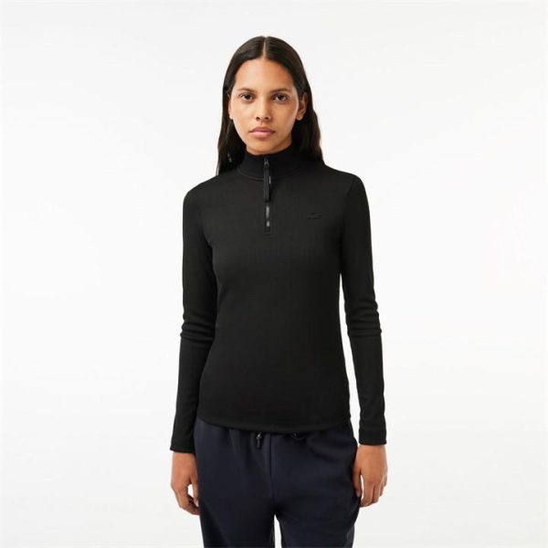 Lacoste Long Sleeve Polo Top - Black