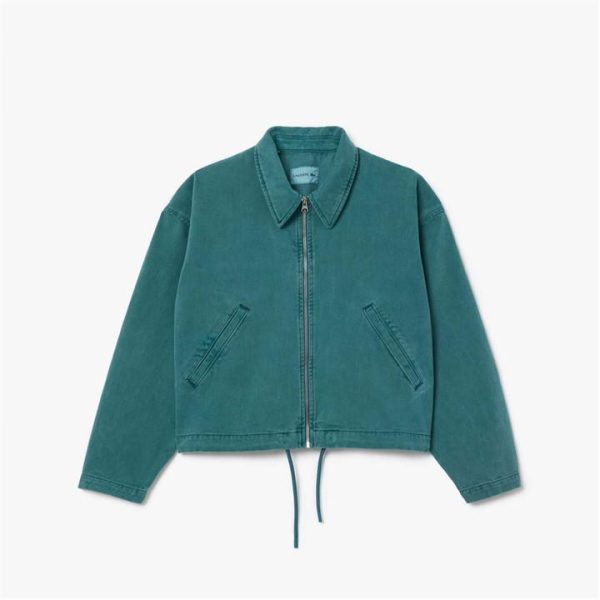 Lacoste Relaxed Fit Natural Dyed Denim Jacket - Green