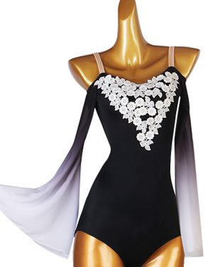 Latin Dance Dresses Black Women's Flowers Bodycon Sexy Polyester Dress Dancing Wear