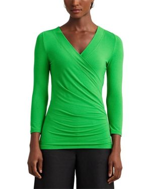 Lauren by Ralph Lauren Alayja Wrap Top - Green