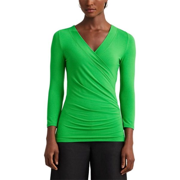 Lauren by Ralph Lauren Alayja Wrap Top - Green