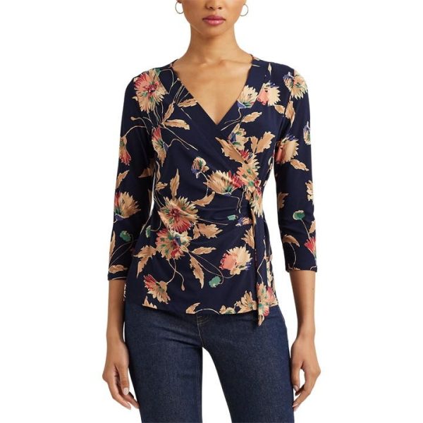 Lauren by Ralph Lauren Jainab Wrap Top - Blue