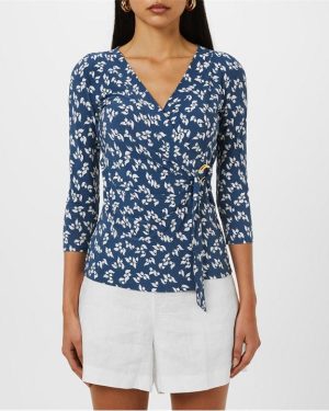 Lauren by Ralph Lauren Jainab Wrap Top - Blue