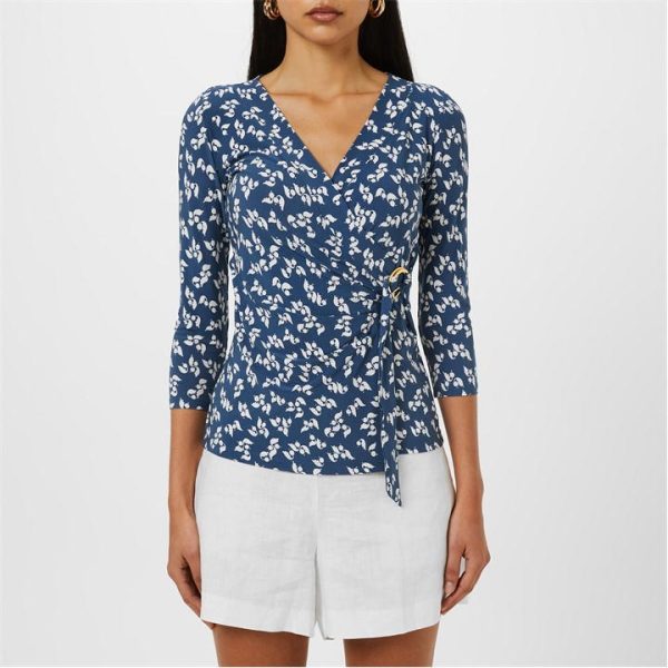 Lauren by Ralph Lauren Jainab Wrap Top - Blue