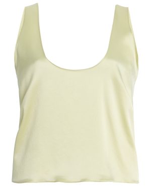 Leset - Barb Satin Tank Top - Yellow - M - Moda Operandi