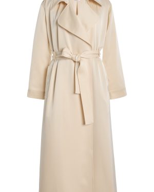 Leset - Barb Satin Trench Coat - Ivory - XS - Moda Operandi