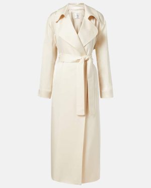 Leset Barb satin trench coat