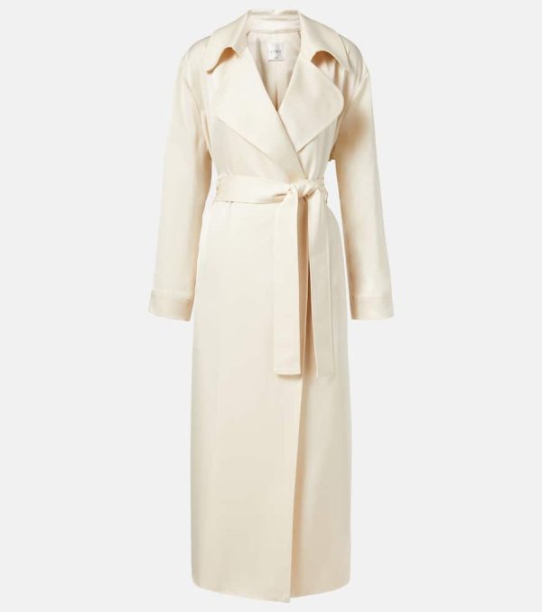 Leset Barb satin trench coat