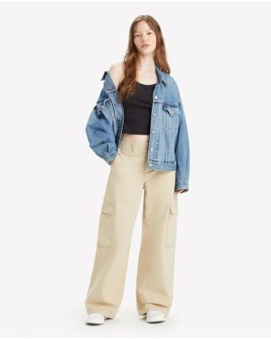Levis Baggy Cargo Trousers - Beige