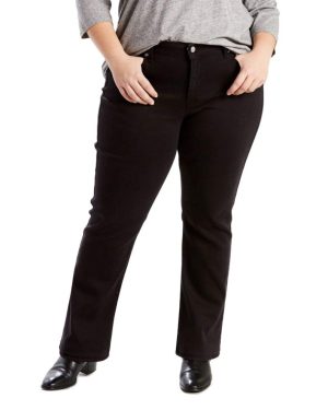 Levi's Women's Plus-Size 414 Classic Straight Jeans Soft Black 36 (U