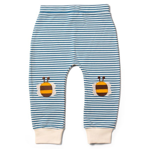 Little Green Radicals Bees Knees Patch Striped Joggers