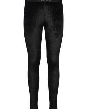 Logo Stretch Velvet Leggings