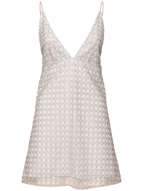 Lorina Beaded A-line Mini Dress