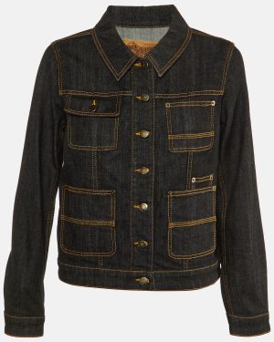 Louis Vuitton Black Denim Button Front Jacket M