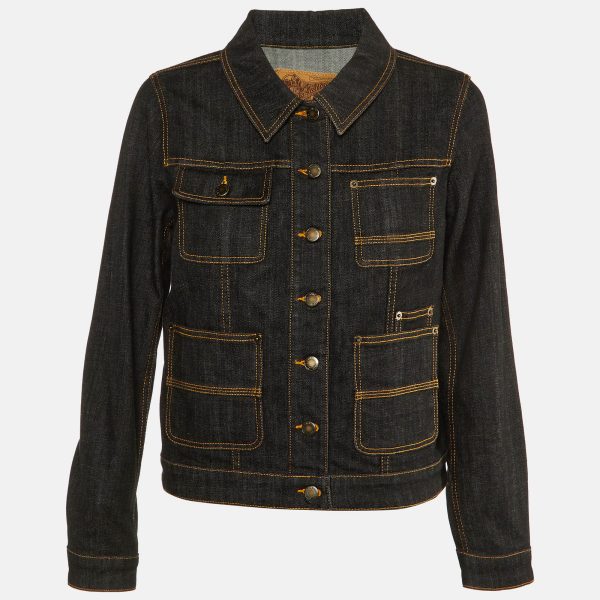 Louis Vuitton Black Denim Button Front Jacket M