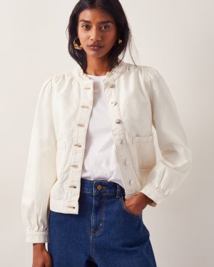 Louisa Frill Denim Jacket Natural